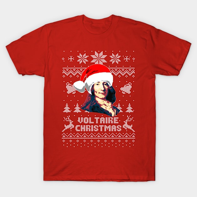 Voltaire Christmas T-Shirt by Nerd_art